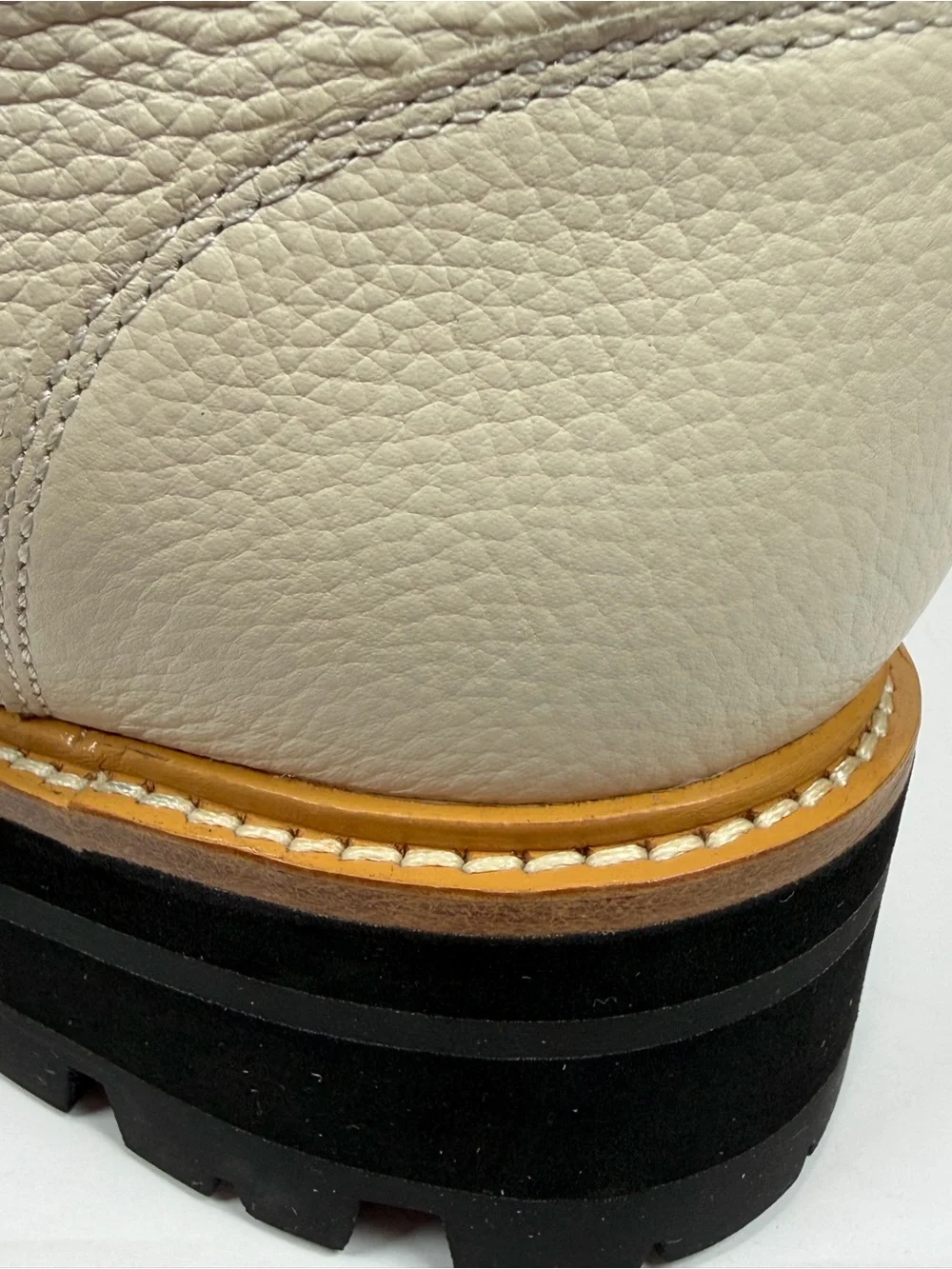 Marc Fisher Men’s Cream‎ Leather Upper Interior-Stamped Boot 11M